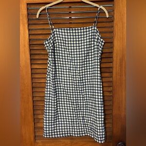 NWT Francesca's Collections Navy and Cream Gingham Mini Dress